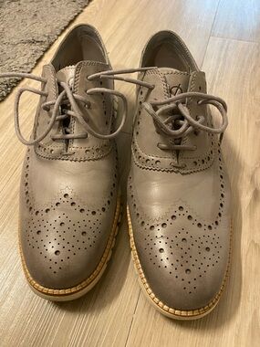 Cole Haan Grey Brogue Wingtip Oxfords